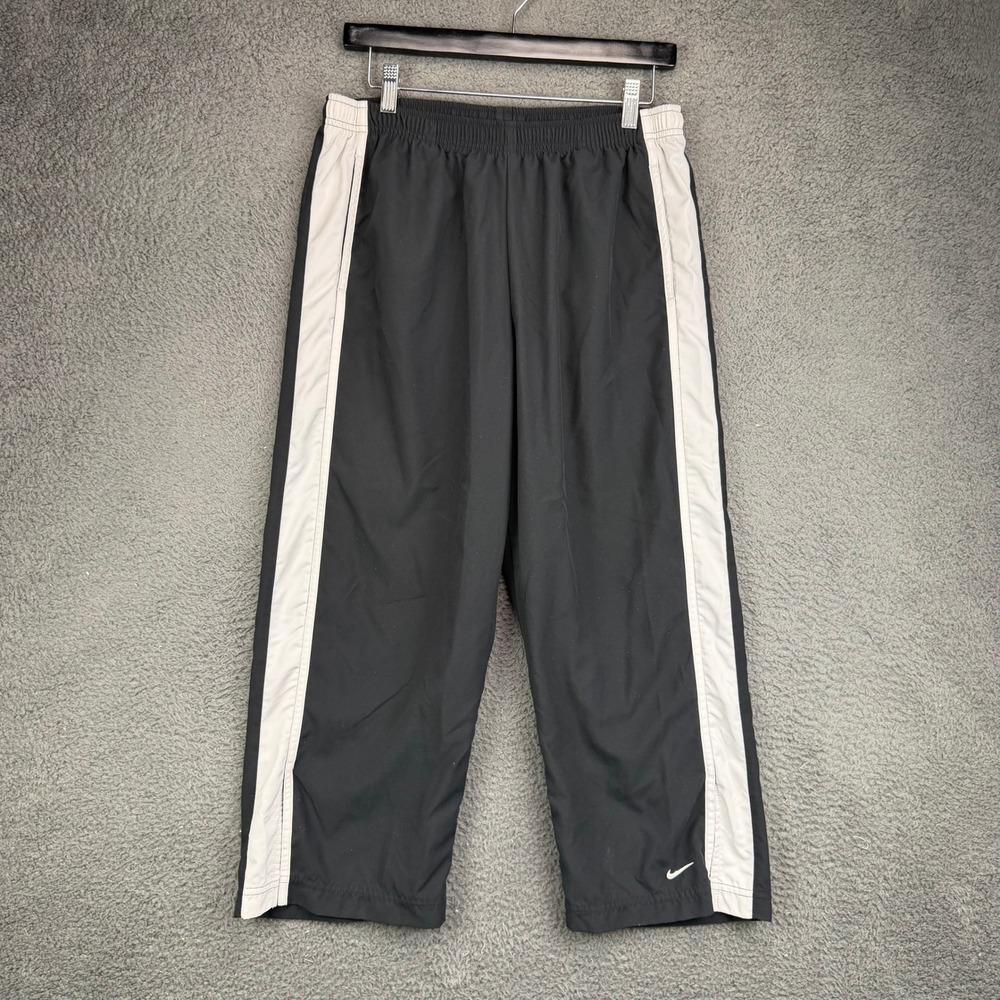 Nike Mens Large Black White Side Stripe Track Pants RN56323 CA05553